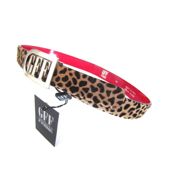 GIANFRANCO FERRE SILVER METAL INITIAL GFF ANIMAL PRINT DESIGNER 1\